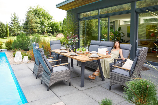 Gartensofa outdoor 3-sitzig KERAMO in mehrfarbig
