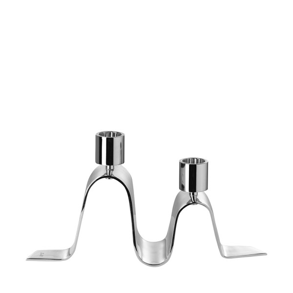 Kerzenleuchter HILARA in silberfarben aus Aluminium