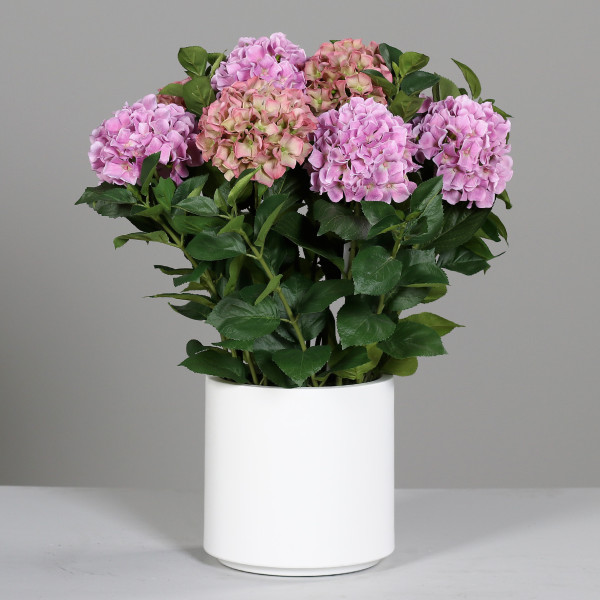 Kunstblume Hortensien-Arrangem in pink aus Kunststoff