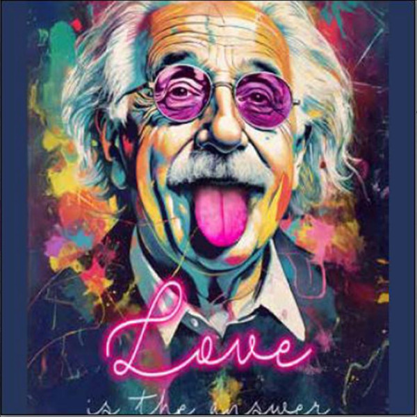 Aludibondbild EINSTEIN in mehrfarbig aus Metall