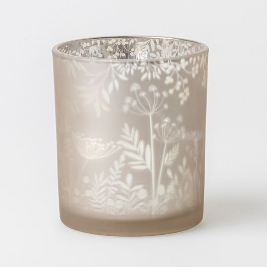 Teelichthalter WUNDERGARTEN in taupe aus Glas