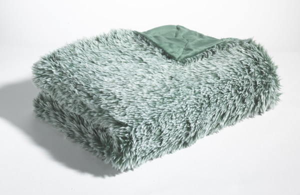 Fellimitatdecke grün in grün aus Polyester