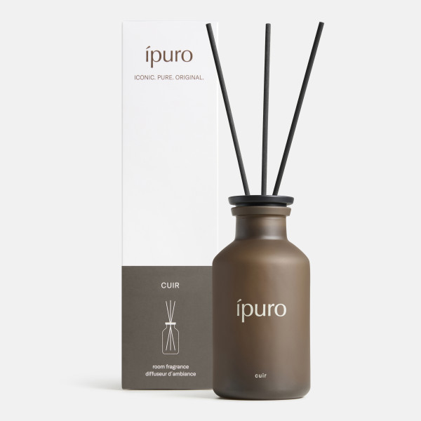 Raumduft ipuro CUIR in braun aus Glas