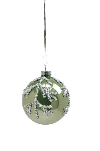 Weihnachtskugel PEARLS in Salbei aus Glas