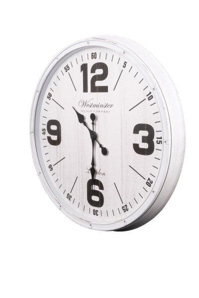 Wanduhr in weiß aus Kunststoff