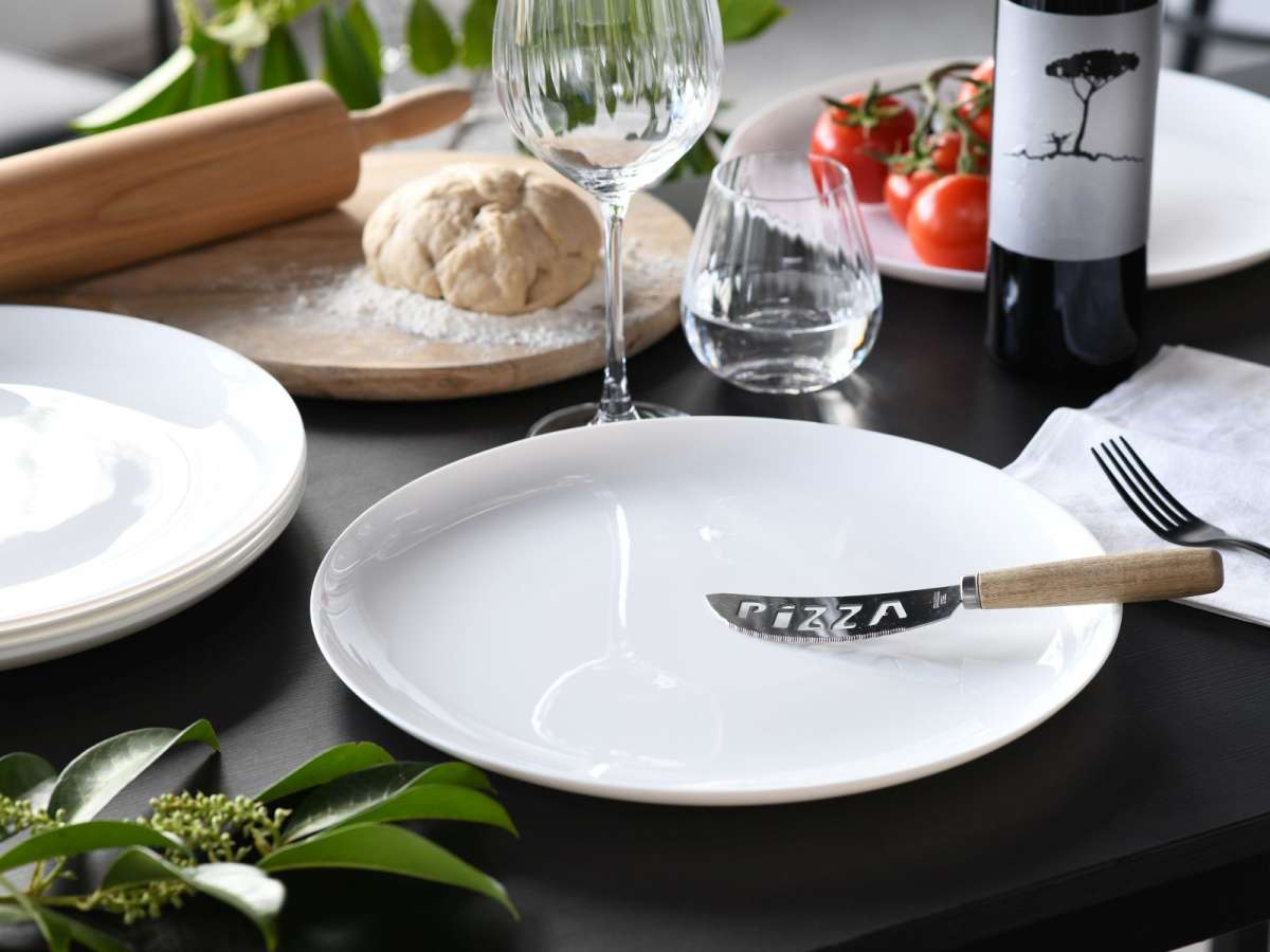 geschirr mit rand Ivory Set weiß schwarzem – Töpferkunst Scent:WHITE DIAMONDS