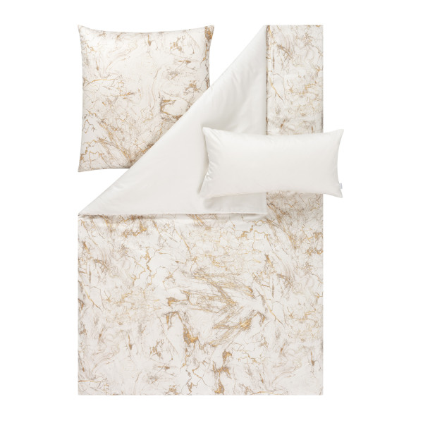 Bettwäsche RAPHAEL Mako-Satin in beige aus Baumwolle