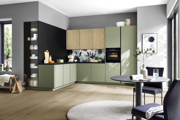 Einbauküche Nobilia Senso in grün aus Lack