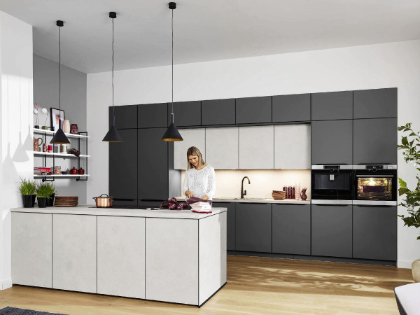 Einbauküche MONDO Sunta in grau aus Lack