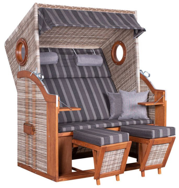 Strandkorb WAVE XL in braun aus Holz