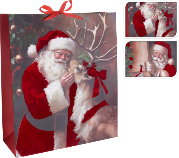 Geschenktasche SANTA in mehrfarbig aus Papier