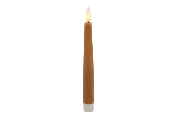 Dinnerkerze LED 2er-Set BASIC in Caramel aus Wachs