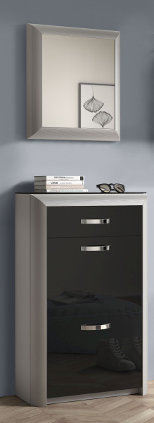 Garderobe MONDO ENTRY in schwarz aus Glas/Dekor