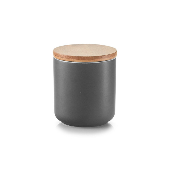 Gewürzdose mit Bamboodeckel in anthrazit aus Keramik
