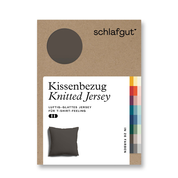 Kissenbezug Knitted Jersey in sand aus Mischgewebe