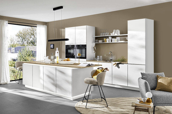 Einbauküche MONDO Felde in beige aus Lack