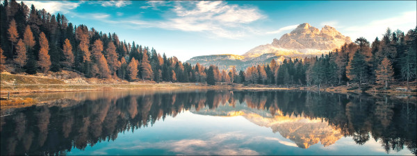 Glasbild BERGSEE III in mehrfarbig aus Glas