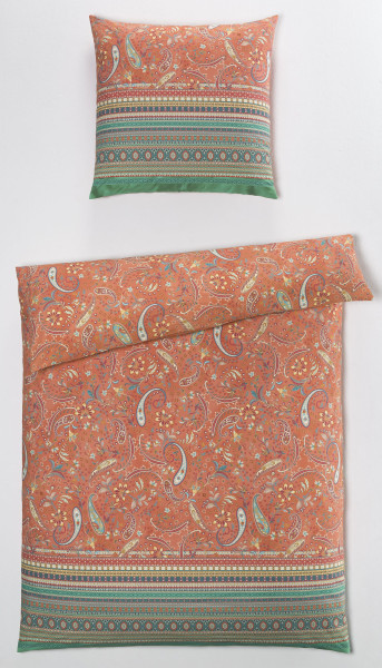 Bettwäsche BURANO Satin in orange aus Baumwolle