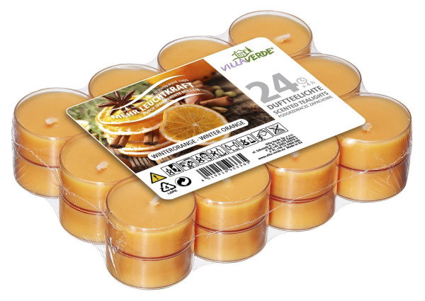 Duftteelichte WINTERORANGE in orange aus Wachs