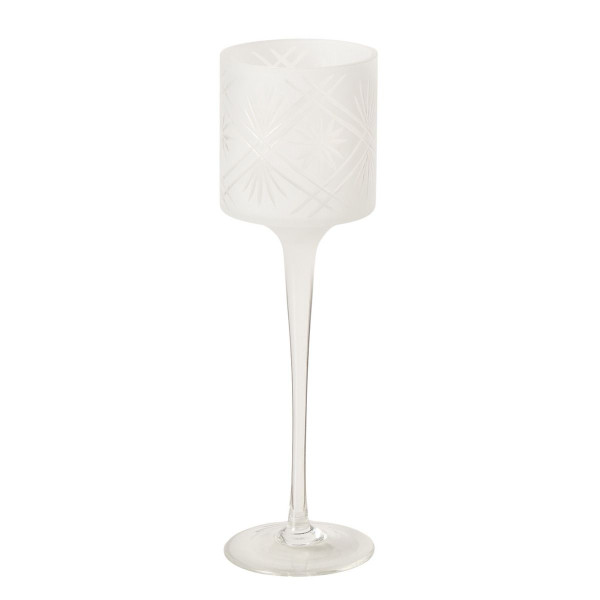 Windlicht CARVO in weiß aus Glas