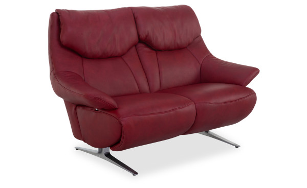 Sofa 2 Sitzer MONDO MALU in rot aus Leder