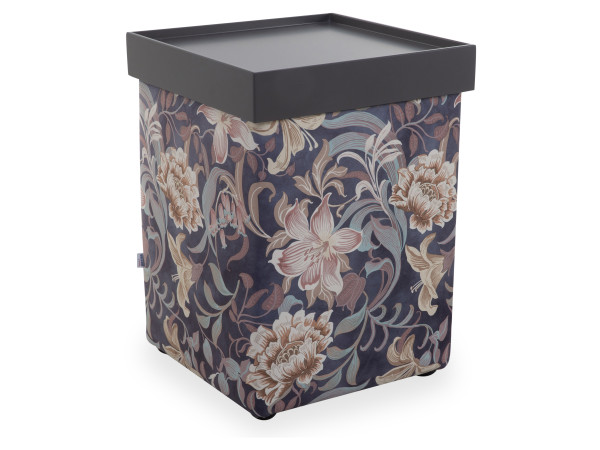 Pouf bassetti CUBUS+ in geblümt aus Stoff