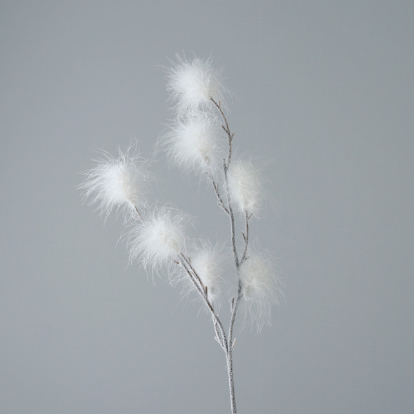 Kunstblume FEDERNZWEIG in weiß