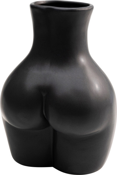 Vase Donna in schwarz aus Keramik