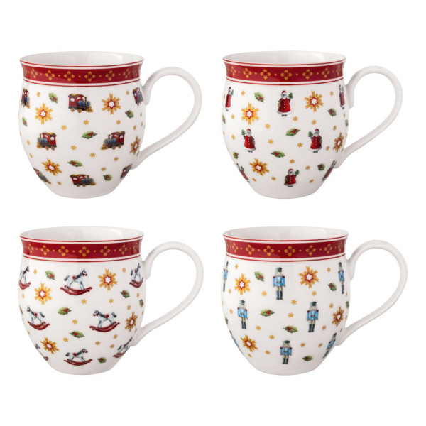 Becher-Set Toy\\\'s Delight in weiß/rot aus Bone China