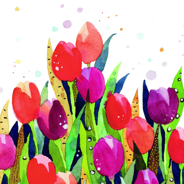 Servietten TULIP SPLASH in bunt aus Papier