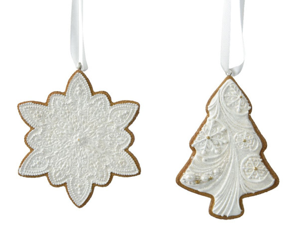 Christbaumschmuck Hänger Lebkuchen in mehrfarbig aus Polyresin