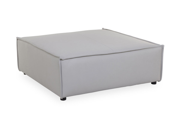Zwischen-Hocker medium CROSWEL in Light Grey aus Leder