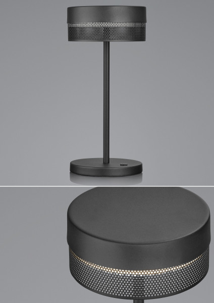 Tischleuchte AKKU MESH in schwarz aus Metall