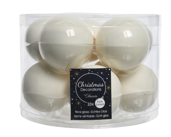 Weihnachtskugel-Box WOLLWEISS in wollweiss aus Glas