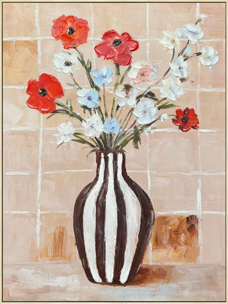 Keilrahmenbild MATISSE FLOWER in bunt aus Holz