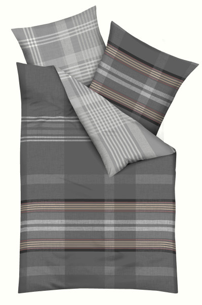 Bettwäsche BEYOND Satin in Schiefer aus Baumwolle