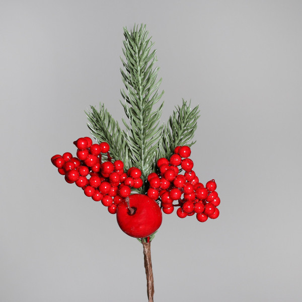Kunstpflanze Apfel-Beeren-Pick in grün aus Kunststoff