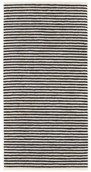 Gästetuch NATURAL STREIFEN in schwarz aus Baumwolle