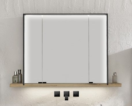 Spiegelschrank STEEL in Wildeiche aus Massivholz