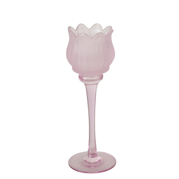 Teelichthalter TULLY in lila aus Glas