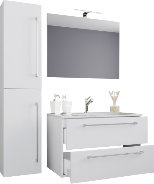 Badezimmerset BADINOS in  Weiß aus Dekor