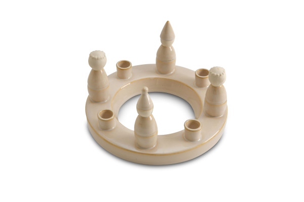 Kerzenhalter ADVENT/BÄUME in beige aus Keramik