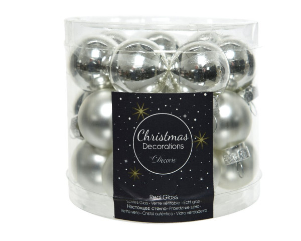 Weihnachtskugel-Box SILBER in silberfarben aus Glas