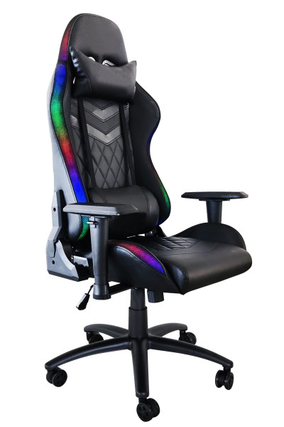 Chefsessel mit LED-Beleuchtung in schwarz aus Kunstleder