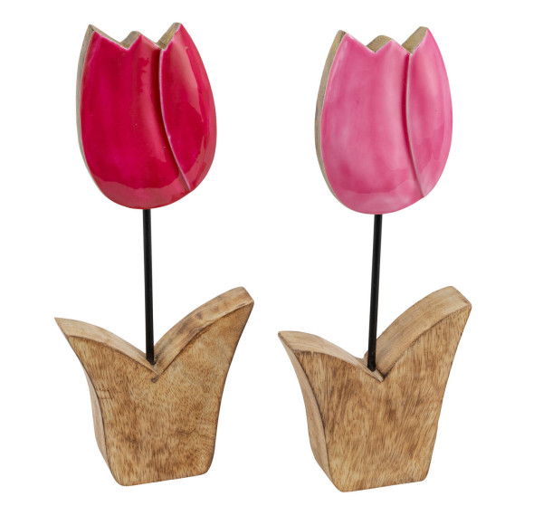 Aufsteller TULPE in pink aus Mango
