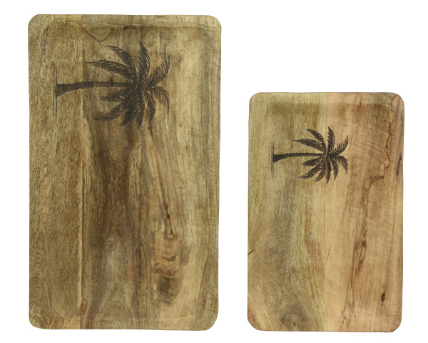 Servierplatte PALME in braun aus Mango