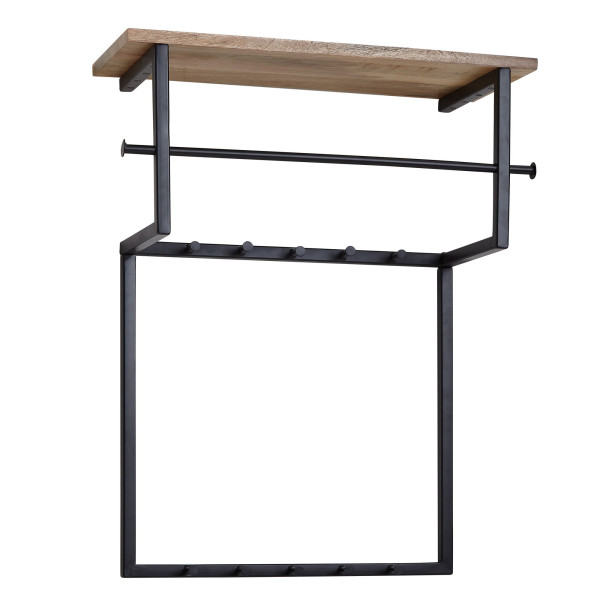 Garderobe in schwarz aus Holz