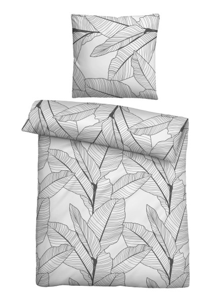 Bettwäsche Seersucker in grau aus Polyester