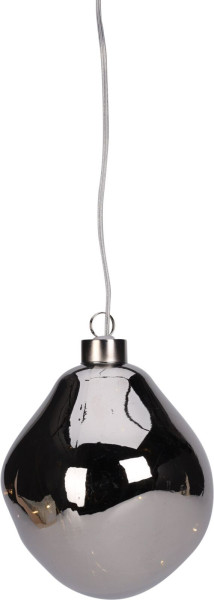 Weihnachtskugel ORGANIC LED in silberfarben aus Glas