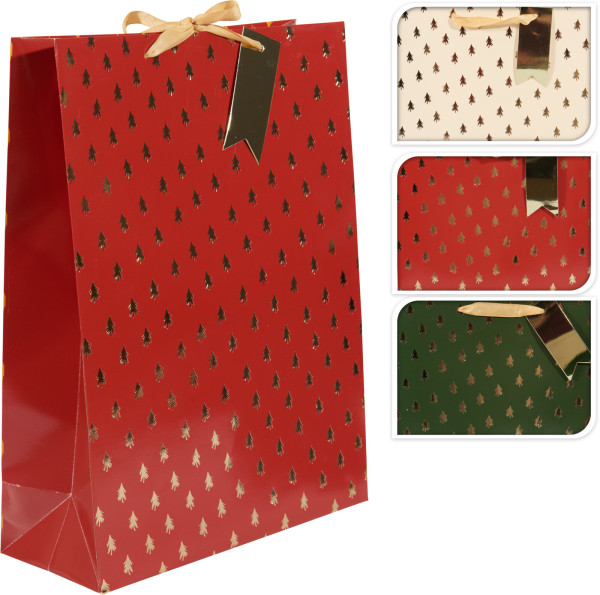 Geschenktasche TANNENBAUM in mehrfarbig aus Papier